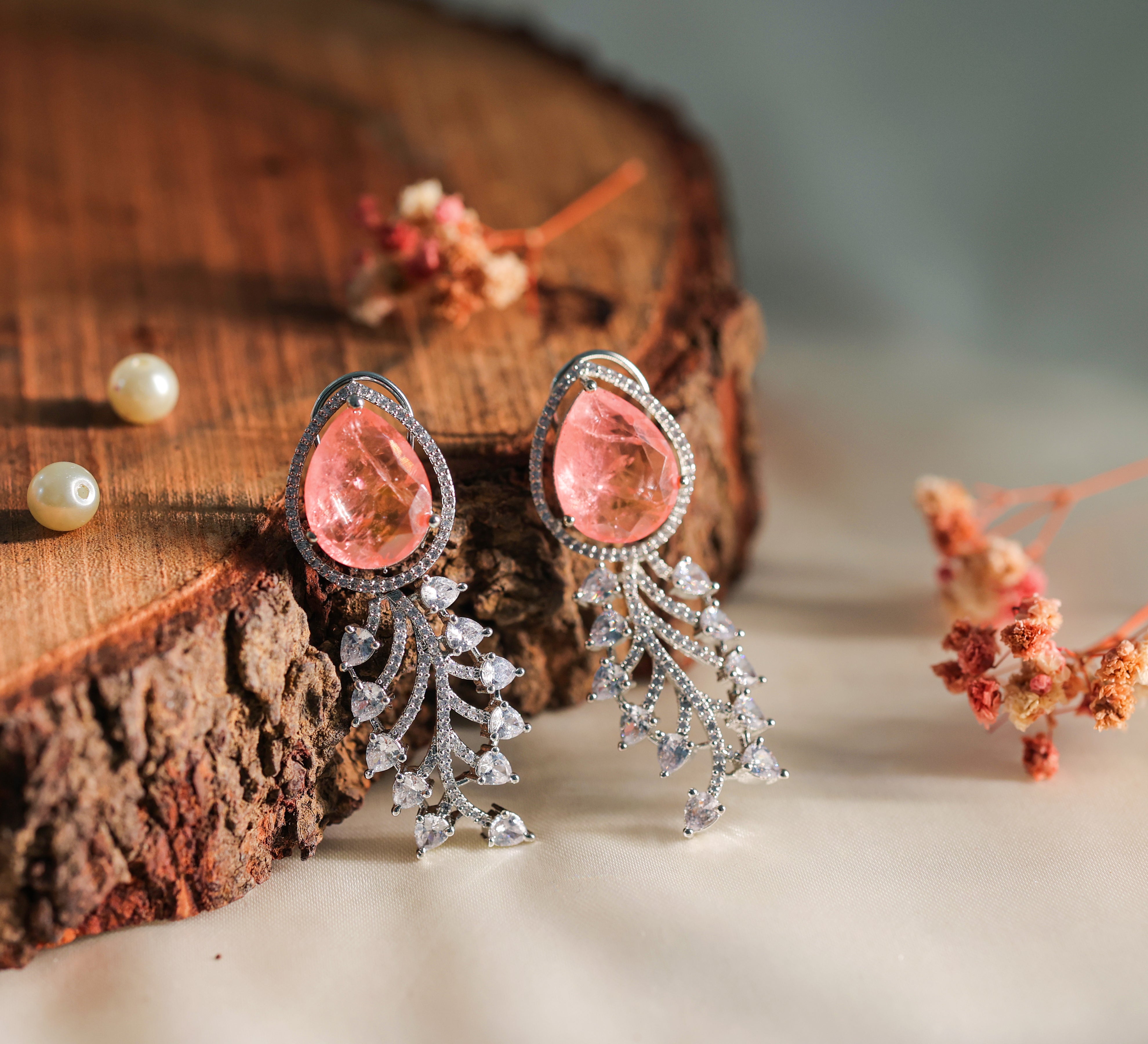 Doublet Stones Earrings - Adisha Jewels