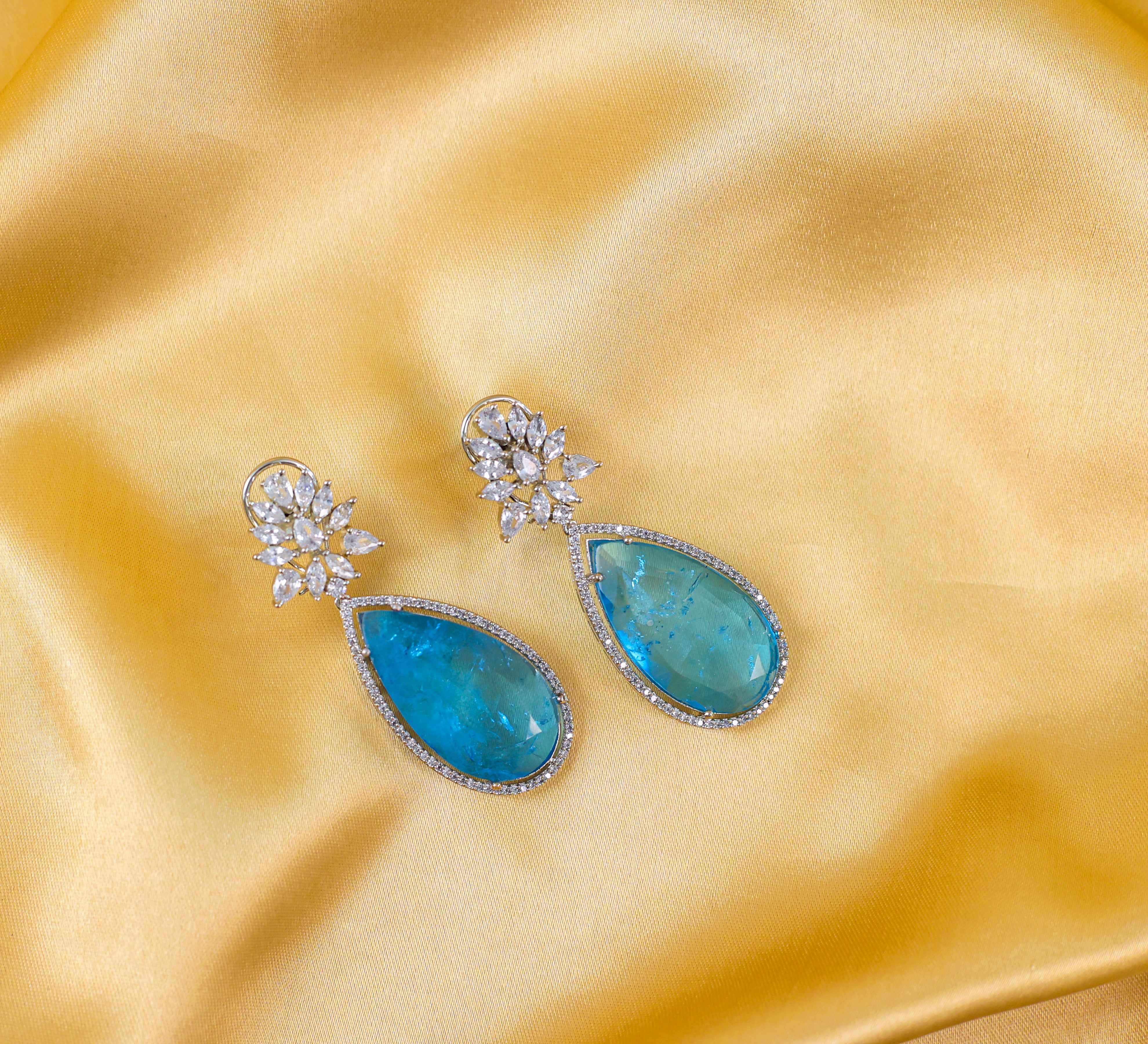 Doublet Stones Earrings - Adisha Jewels