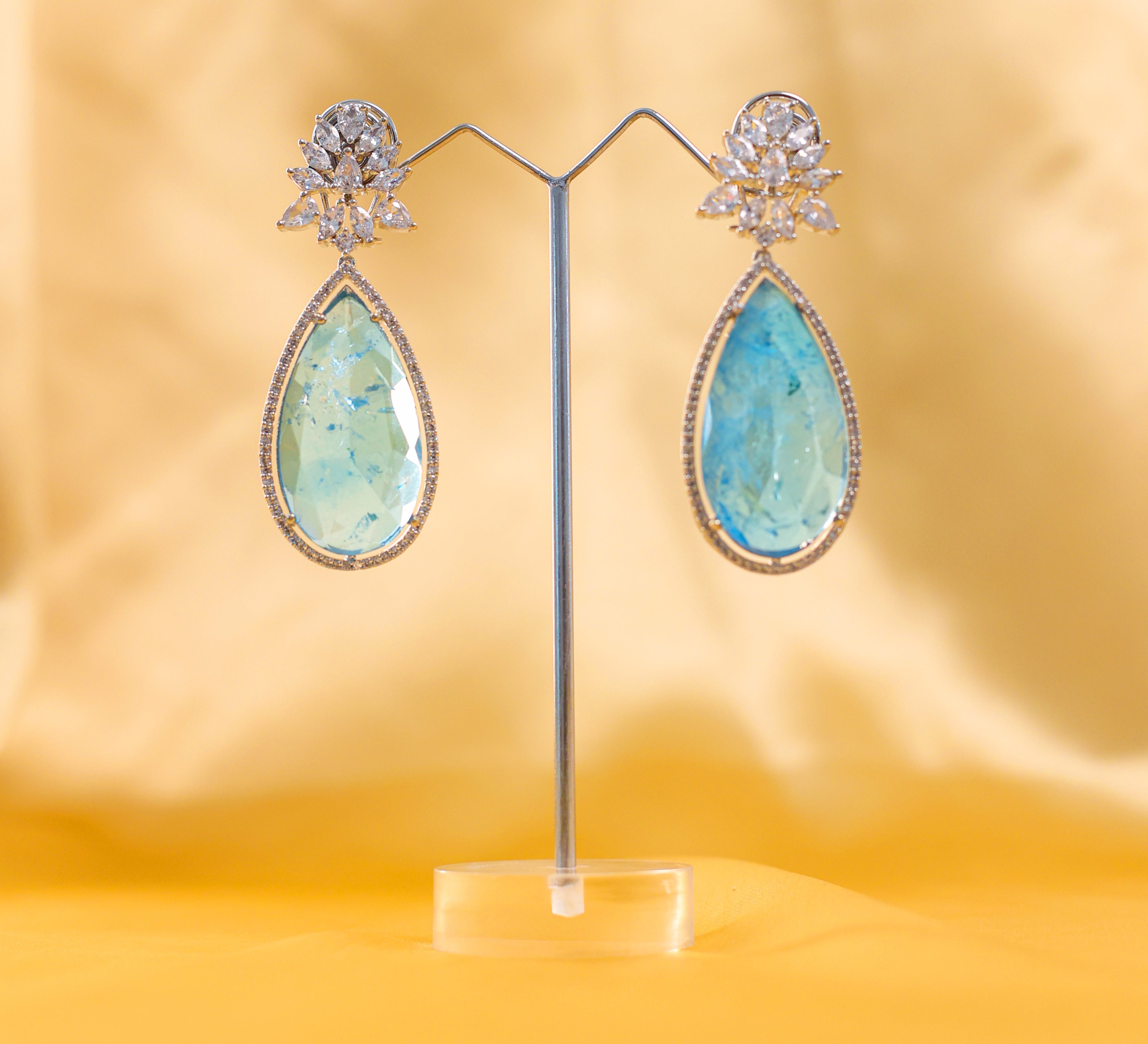 Doublet Stones Earrings - Adisha Jewels