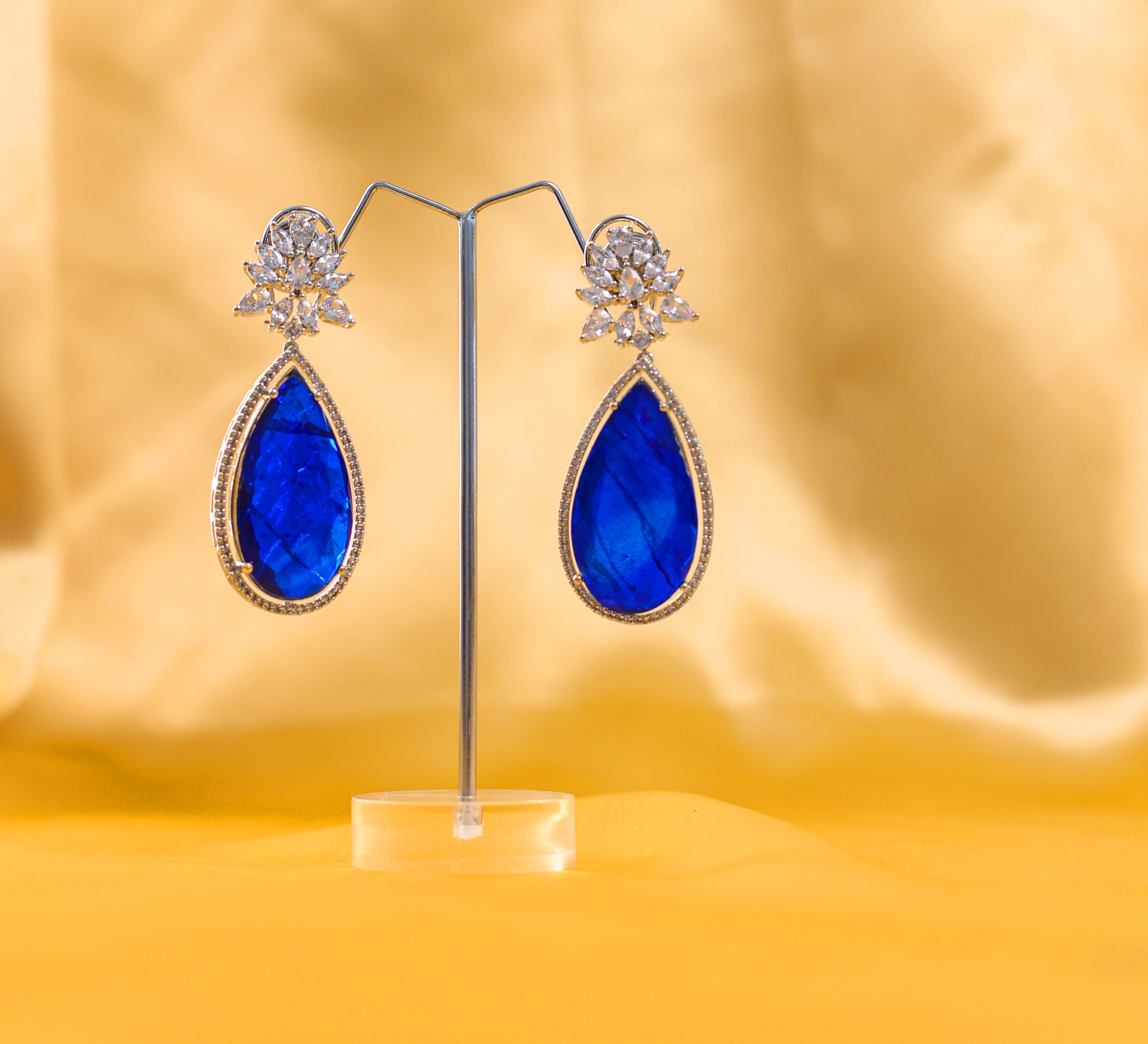 Doublet Stones Earrings - Adisha Jewels