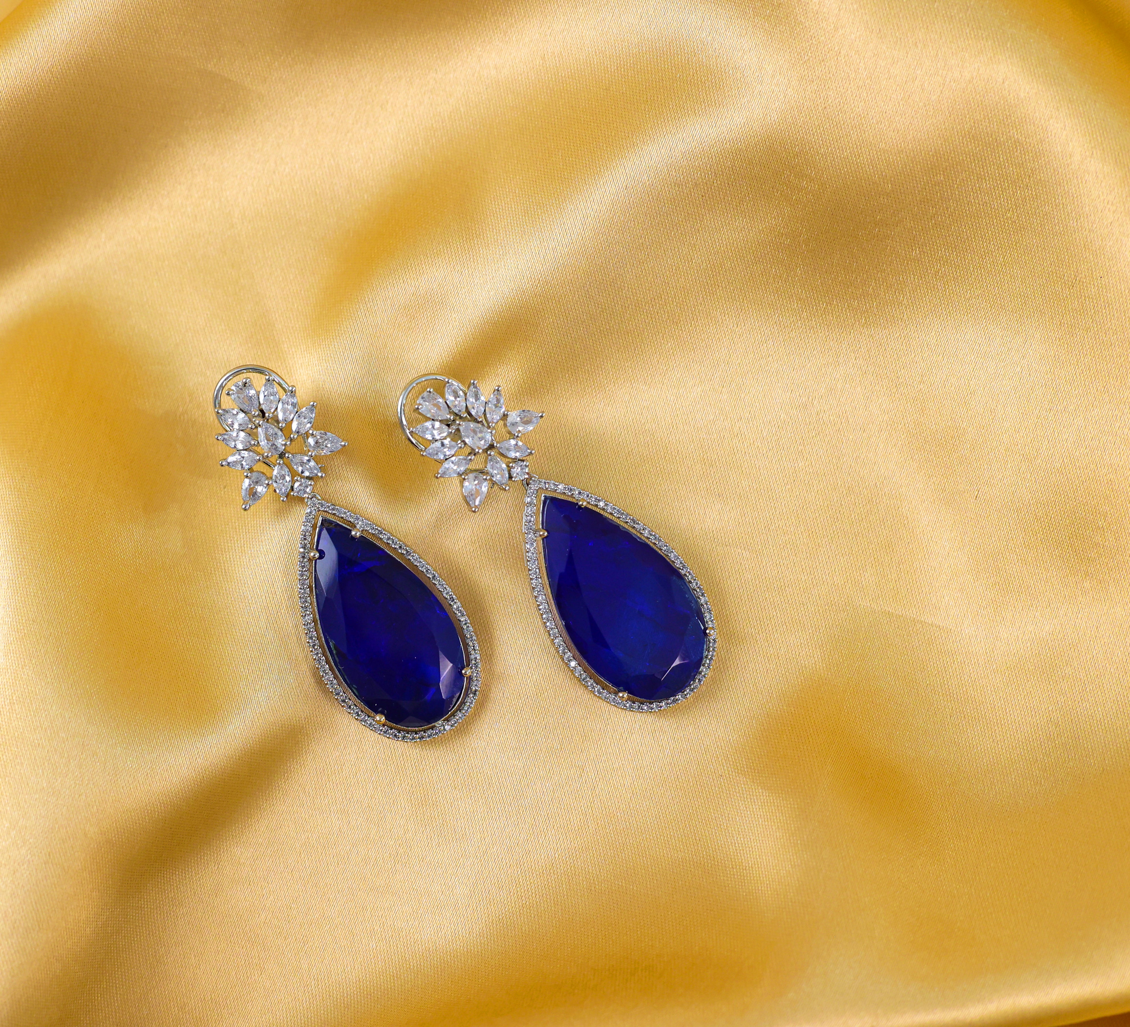 Doublet Stones Earrings - Adisha Jewels