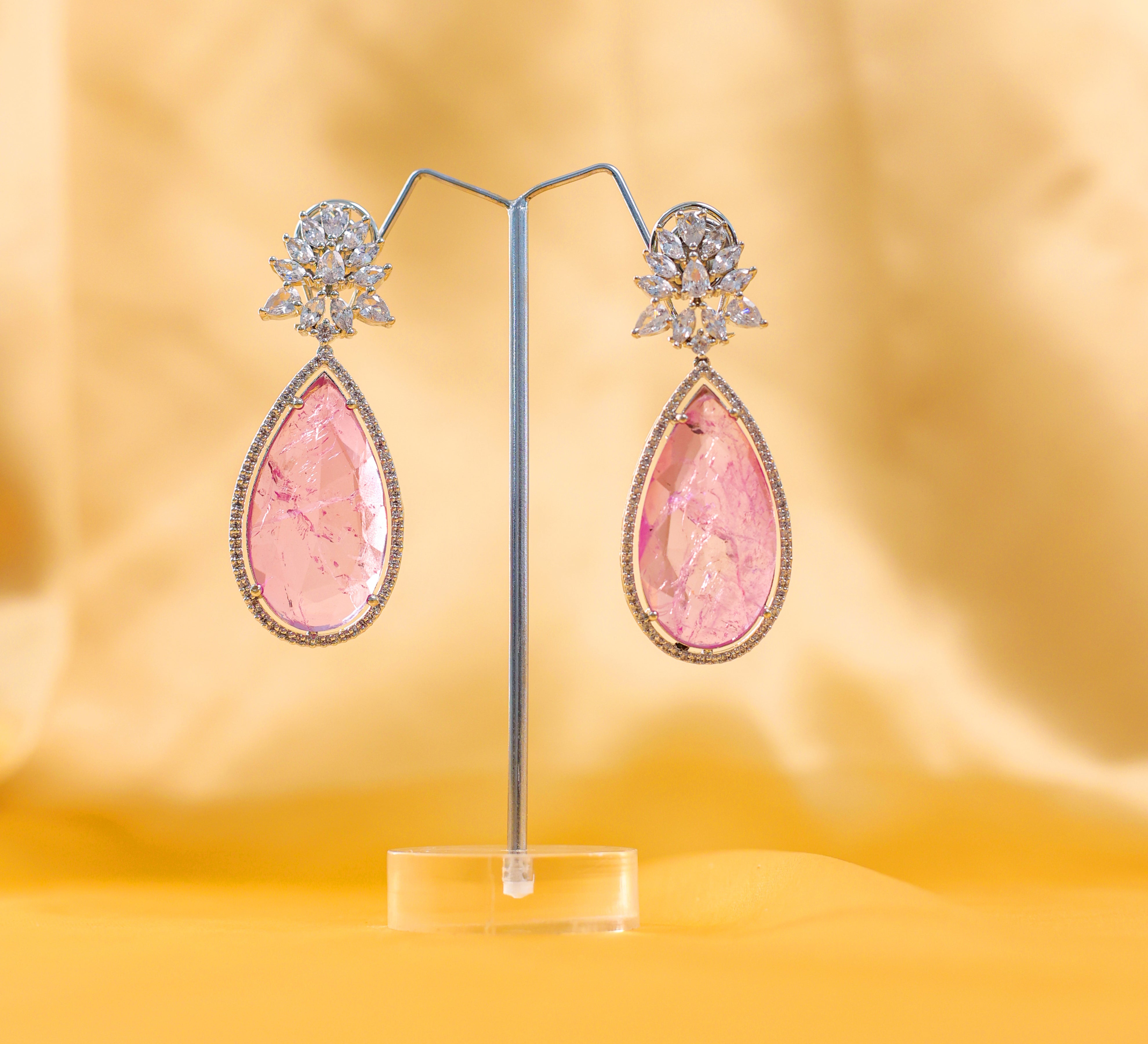 Doublet Stones Earrings - Adisha Jewels