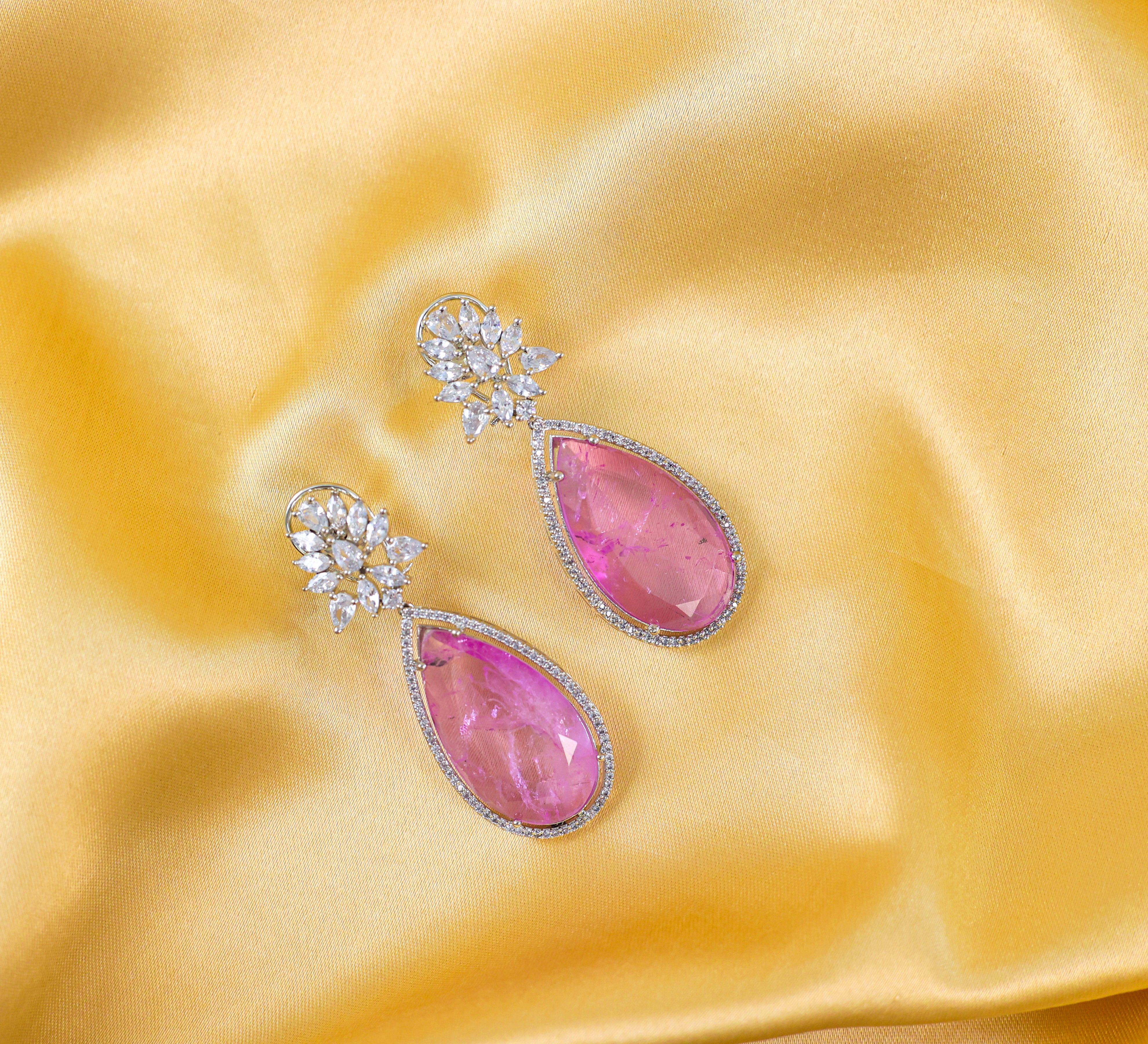 Doublet Stones Earrings - Adisha Jewels