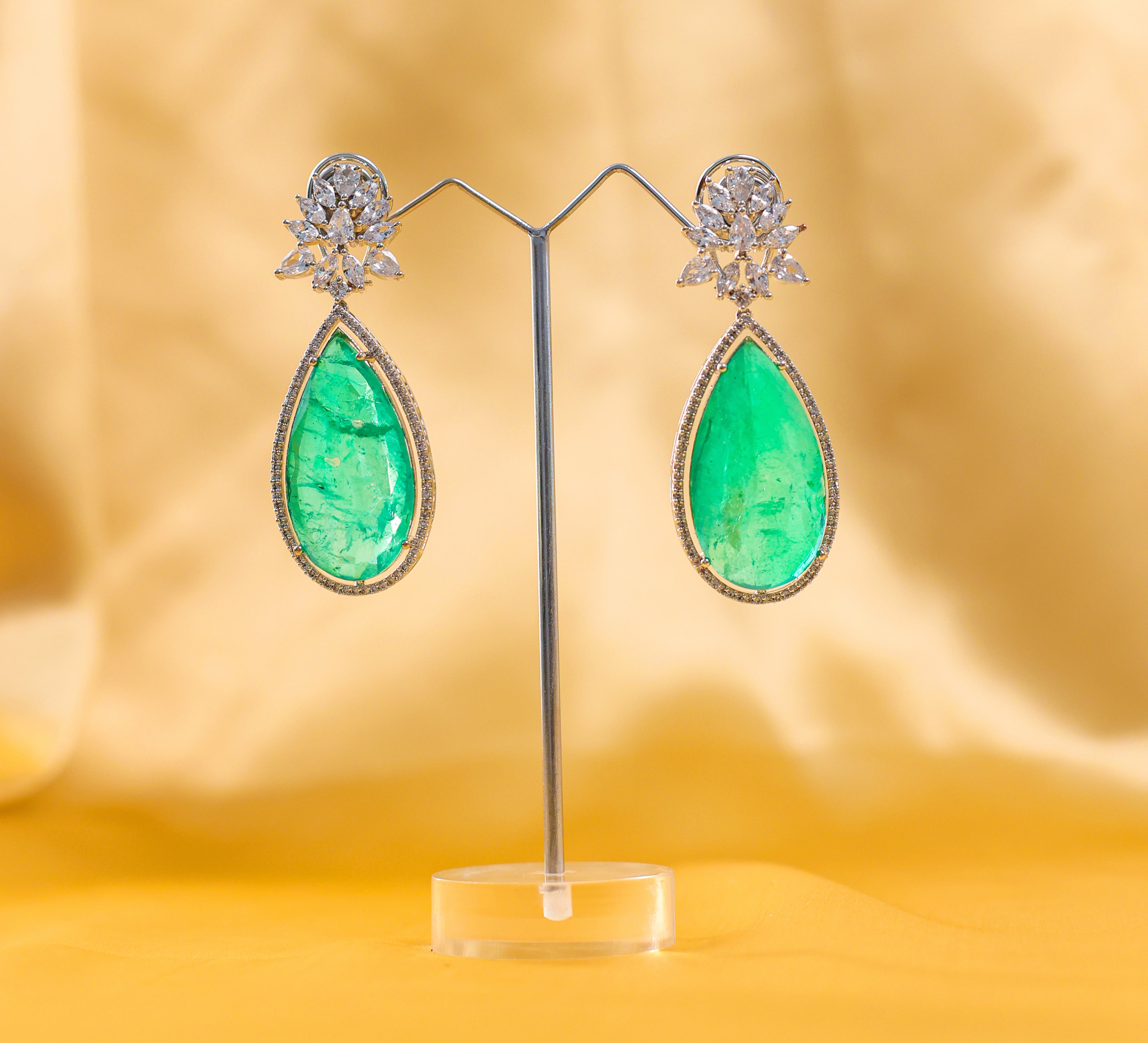 Doublet Stones Earrings - Adisha Jewels