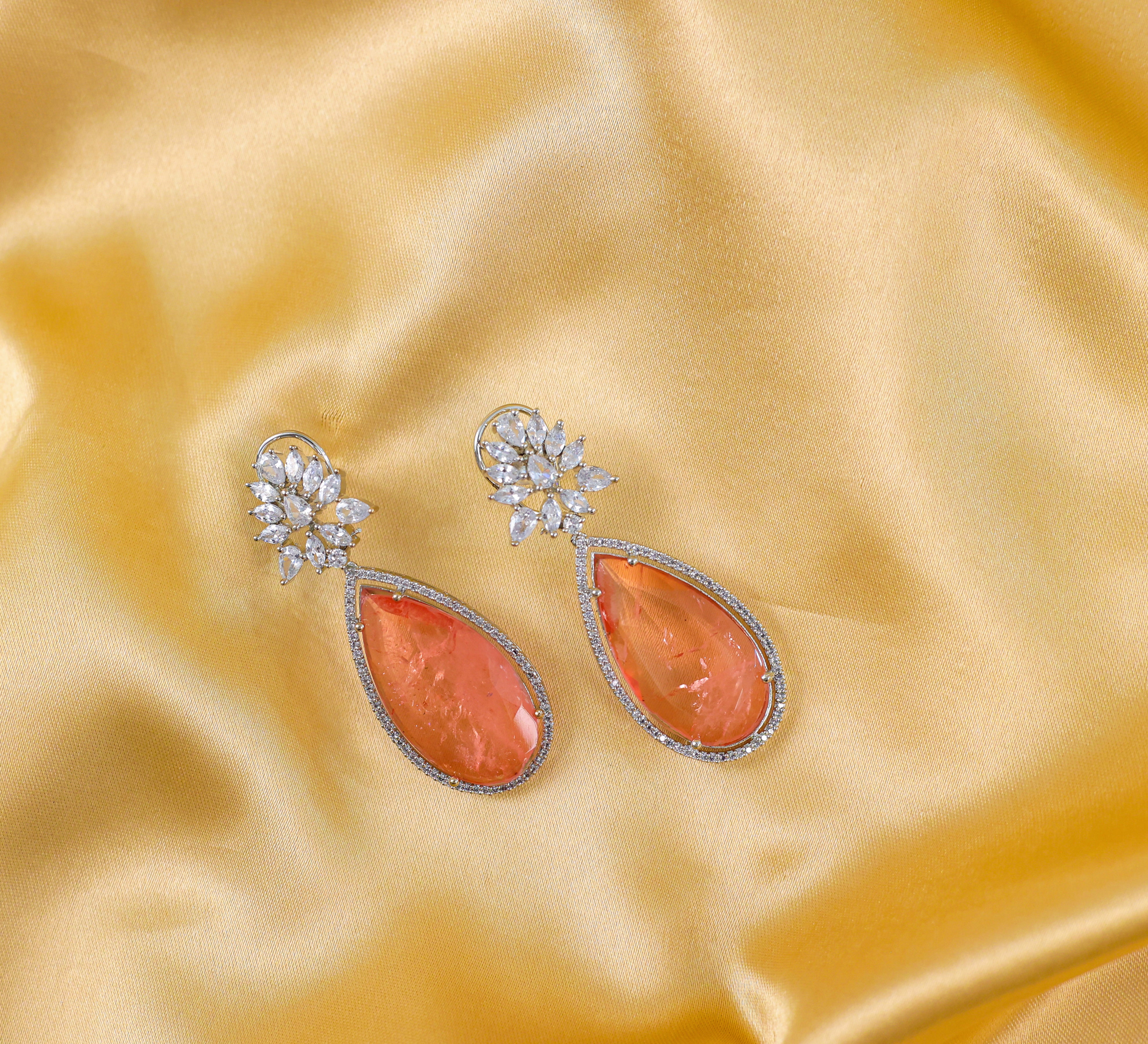 Doublet Stones Earrings - Adisha Jewels