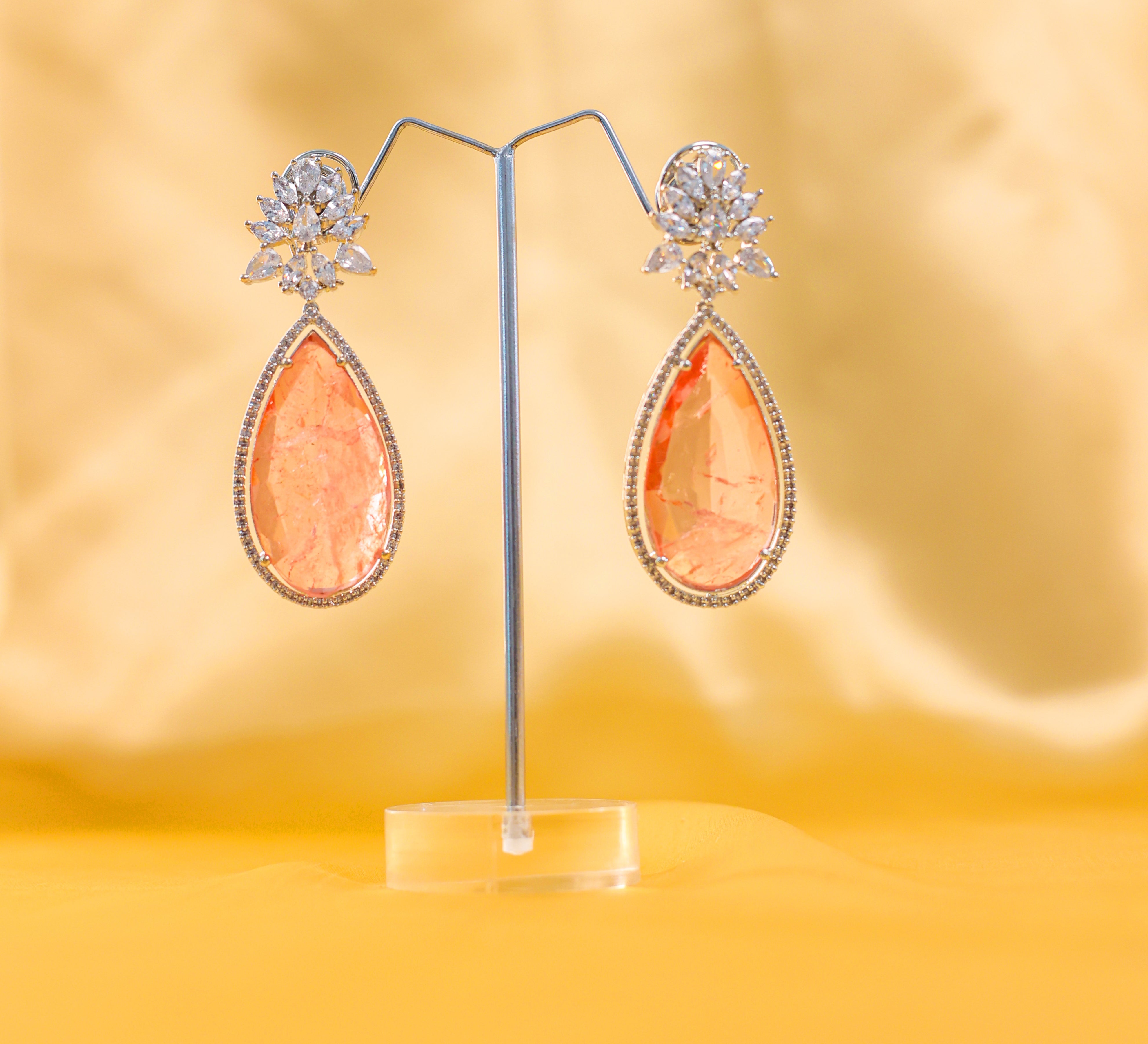 Doublet Stones Earrings - Adisha Jewels