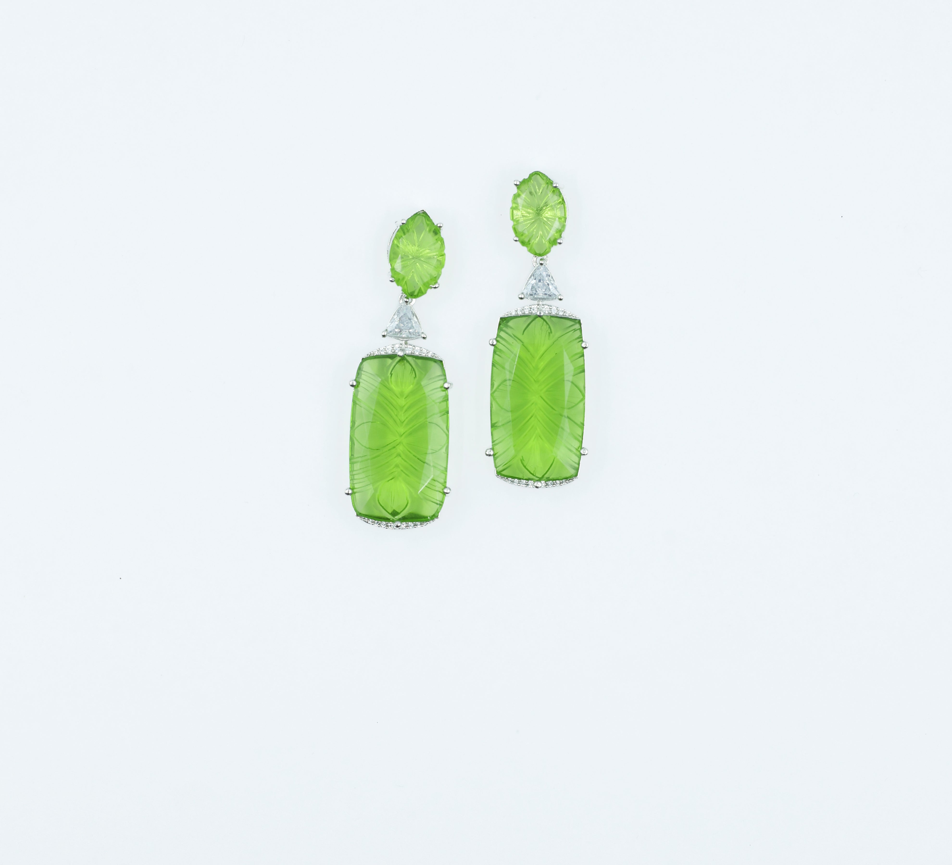 Earrings with Hydro Stones and Laser-Cut Detailing - Adisha Jewels