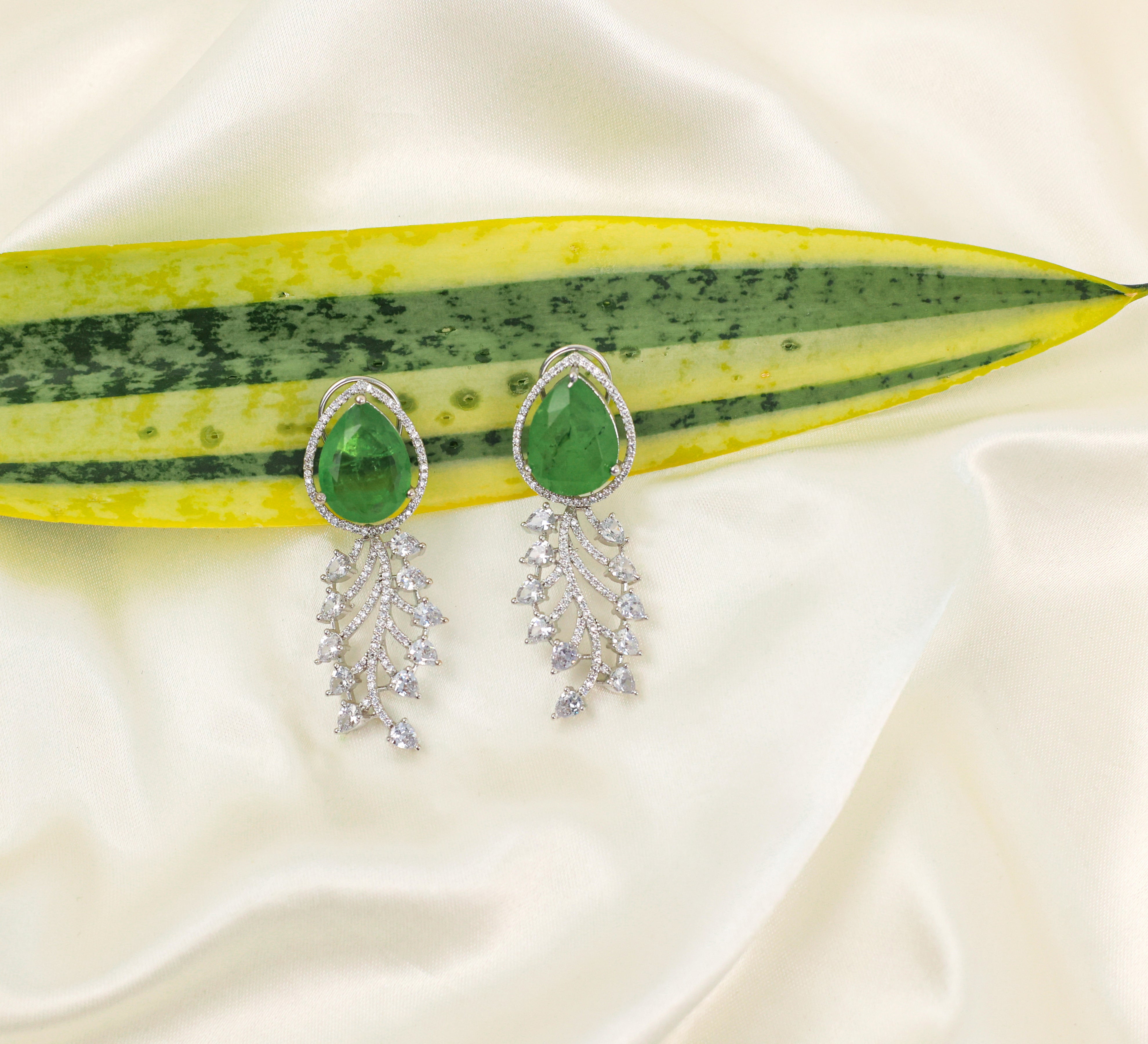 Doublet Stones Earrings - Adisha Jewels