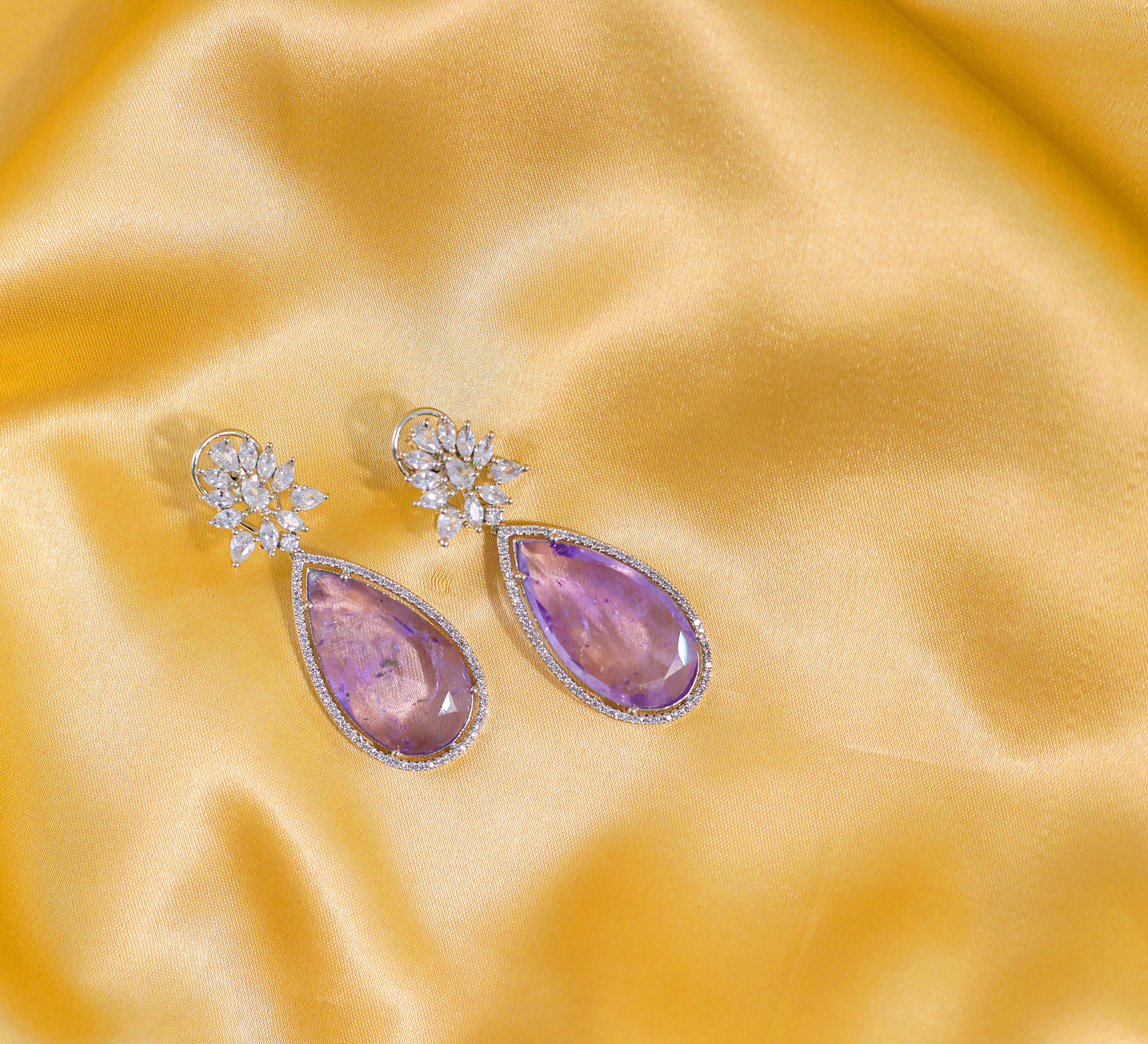 Doublet Stones Earrings - Adisha Jewels