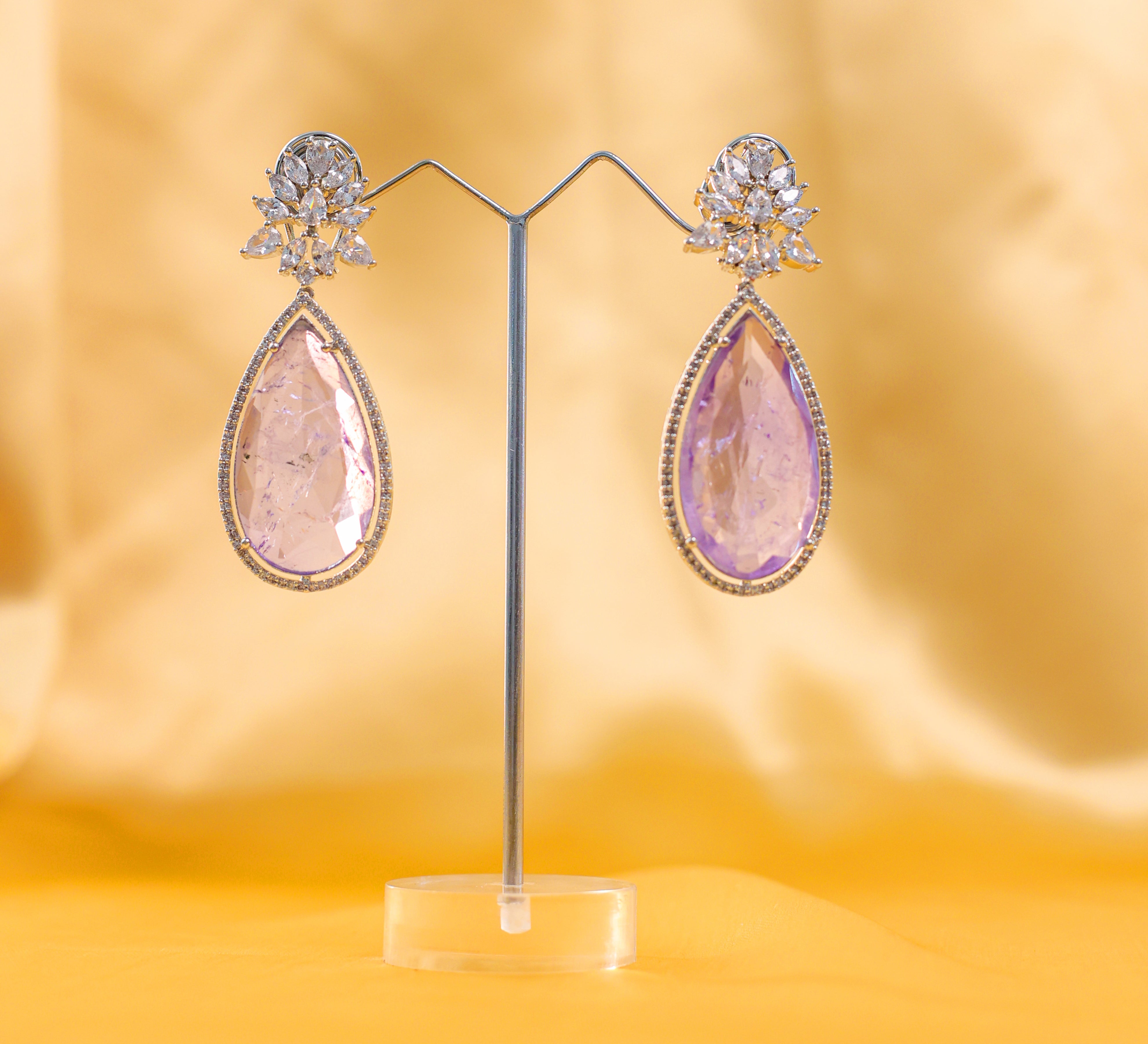 Doublet Stones Earrings - Adisha Jewels