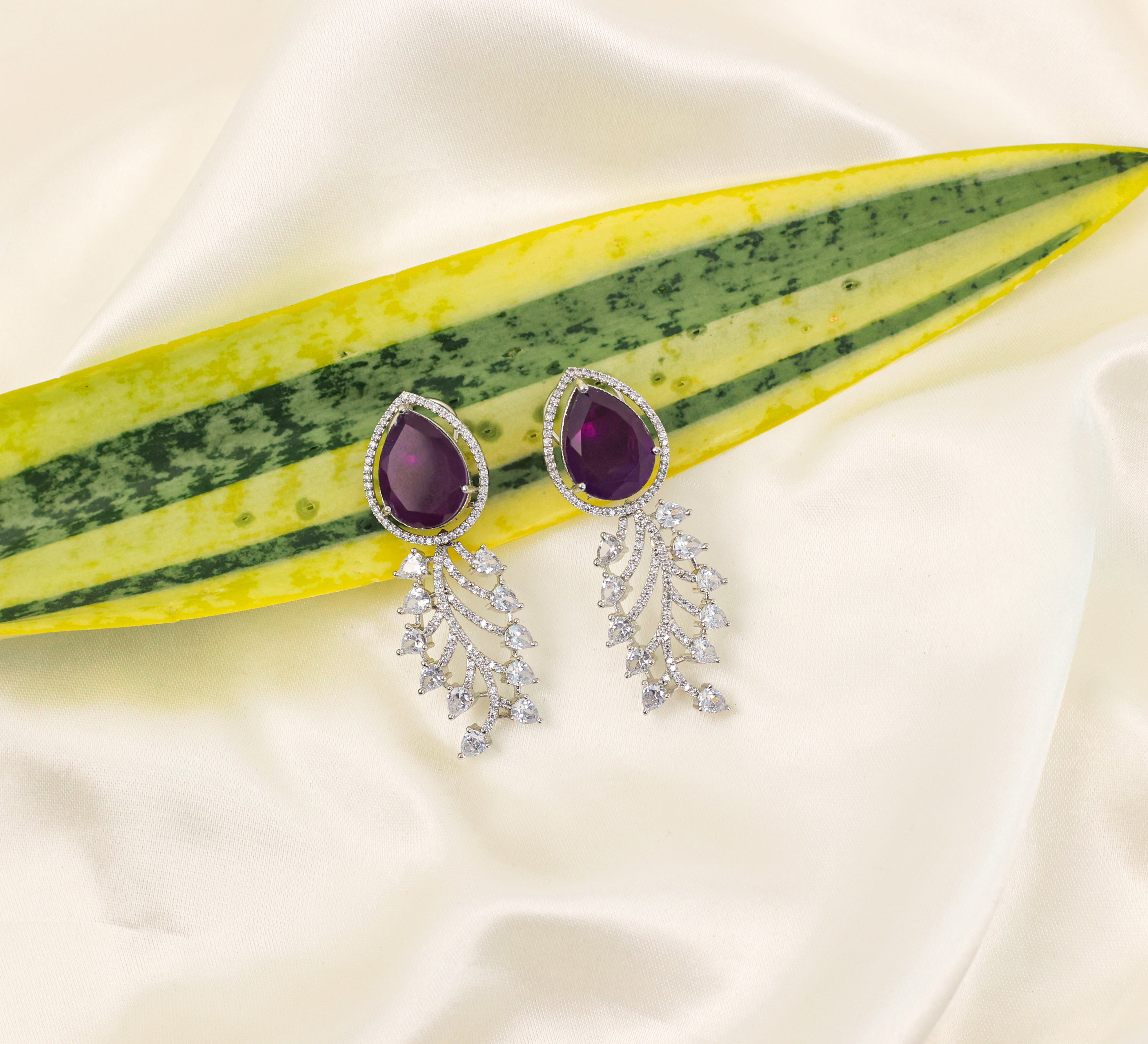 Doublet Stones Earrings - Adisha Jewels