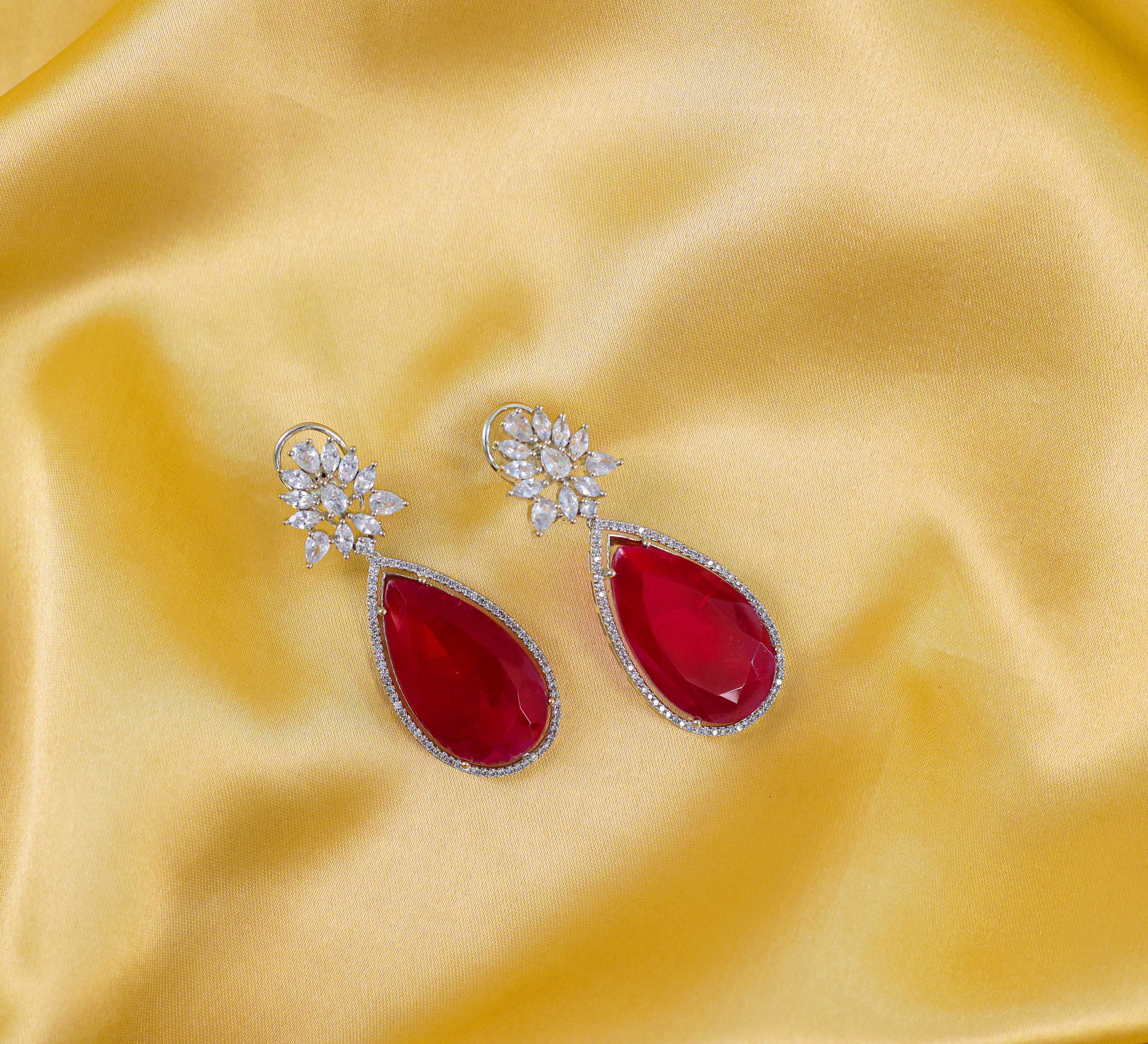 Doublet Stones Earrings - Adisha Jewels