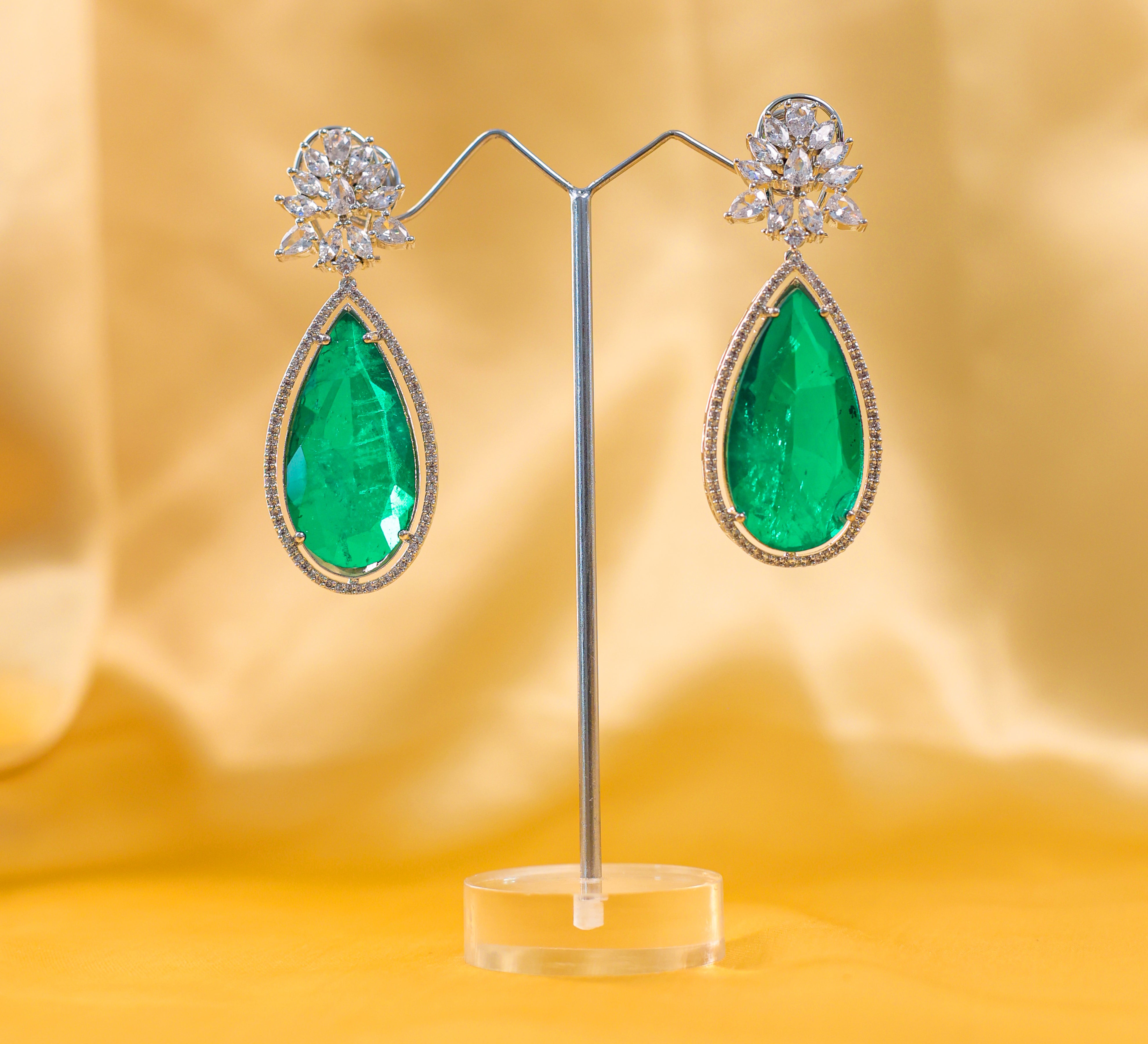 Doublet Stones Earrings - Adisha Jewels