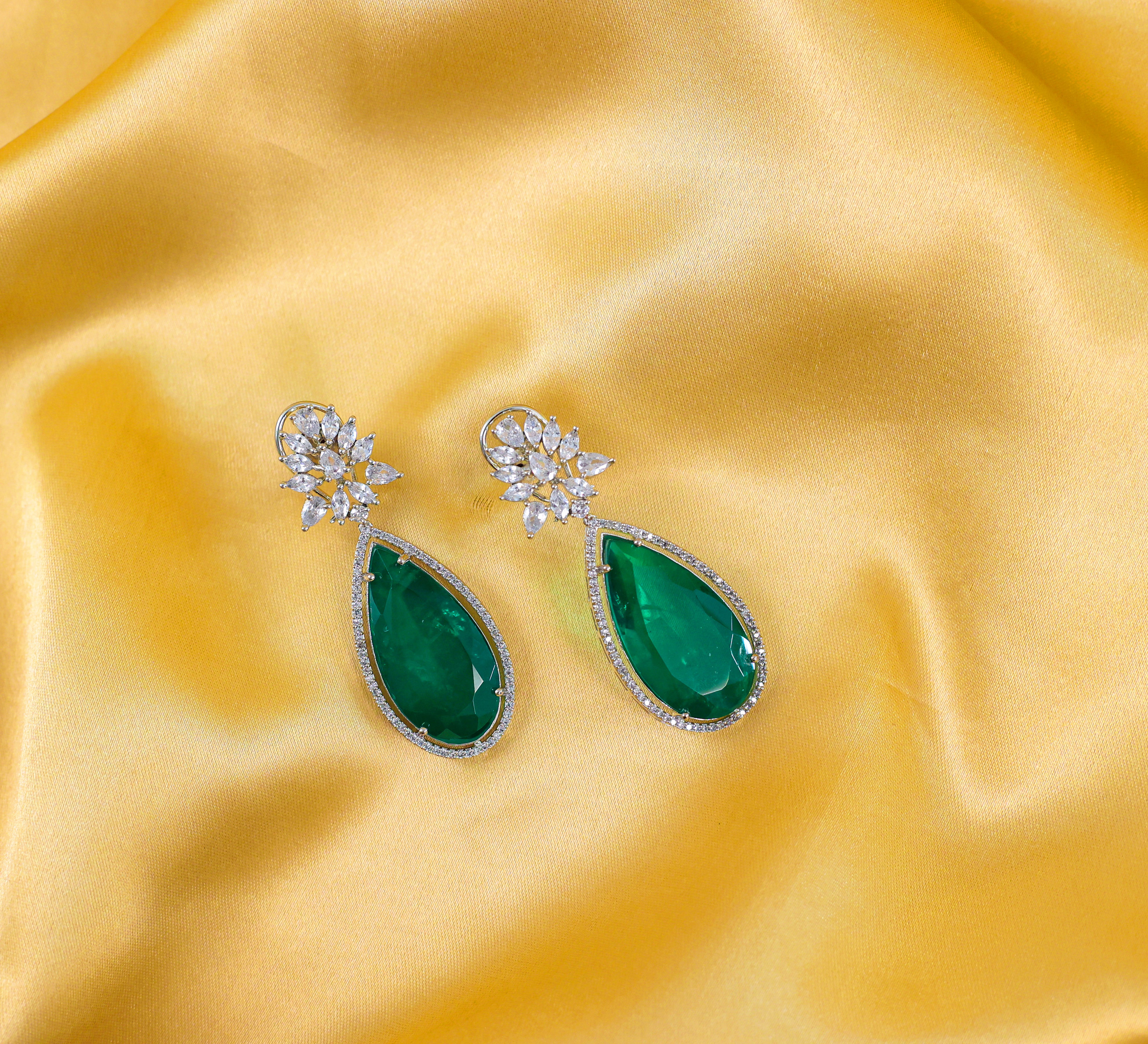 Doublet Stones Earrings - Adisha Jewels