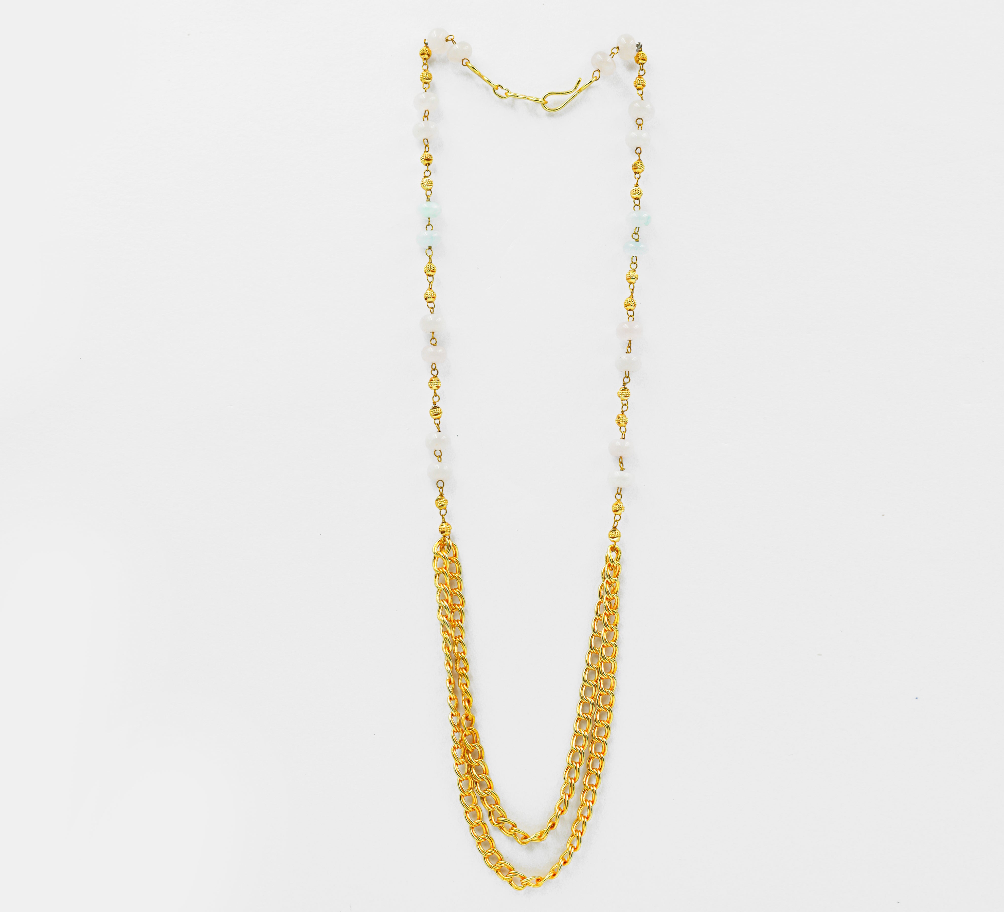 Gold-Plated Baati Beads Necklace Mala Set - Adisha Jewels