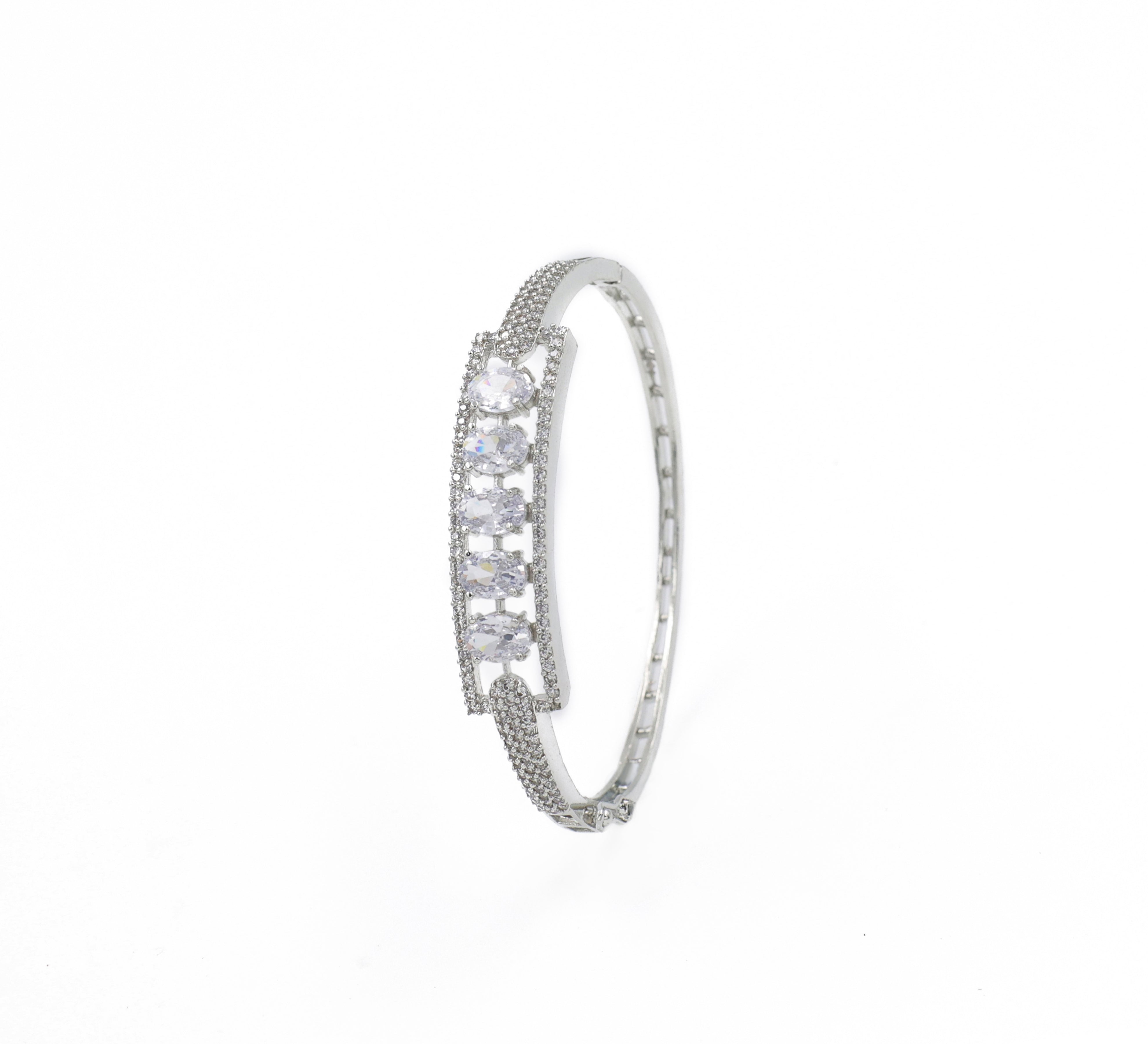 White Rhodium-Plated Bracelet - Adisha Jewels