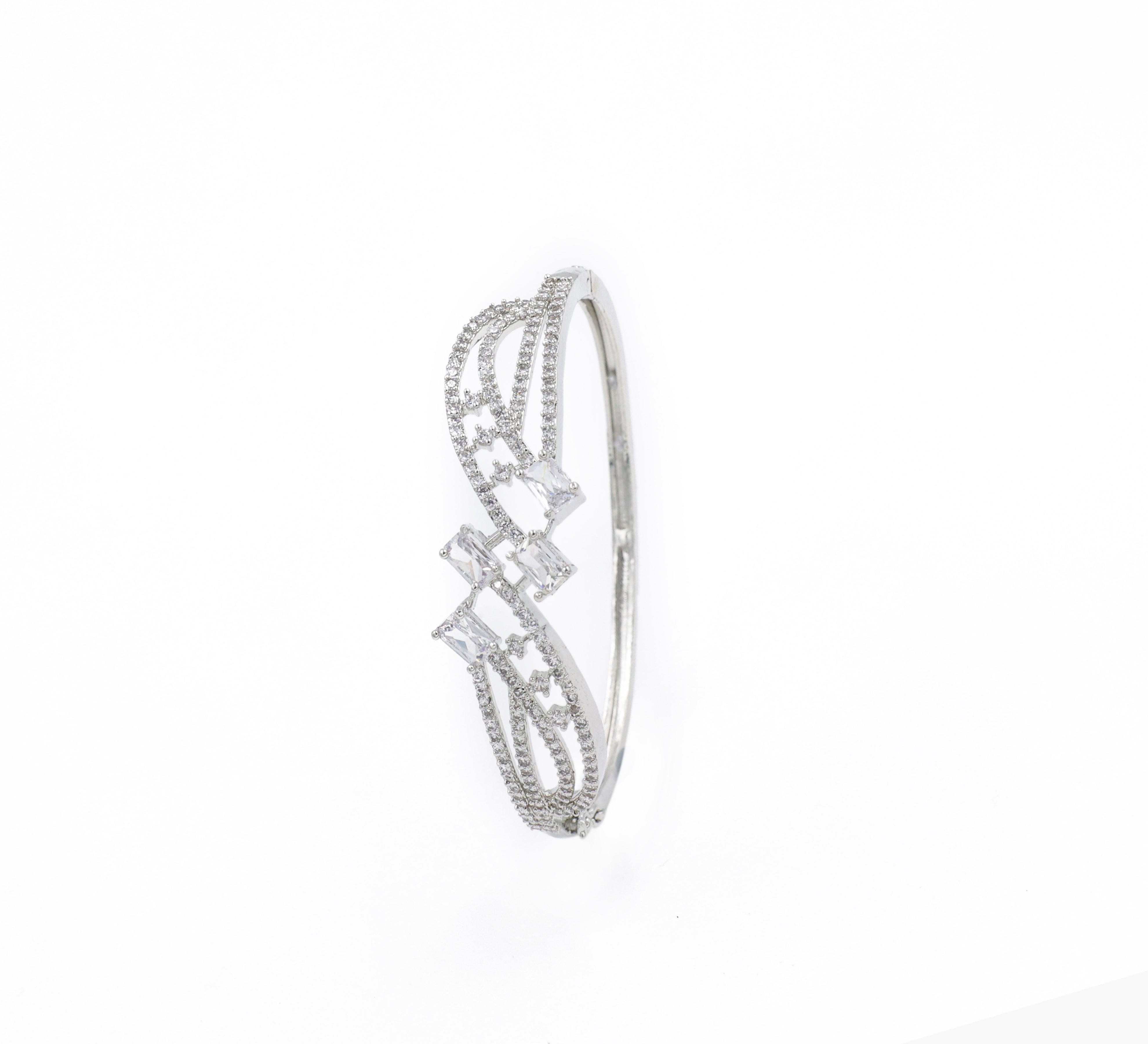 White Rhodium-Plated Bracelet - Adisha Jewels