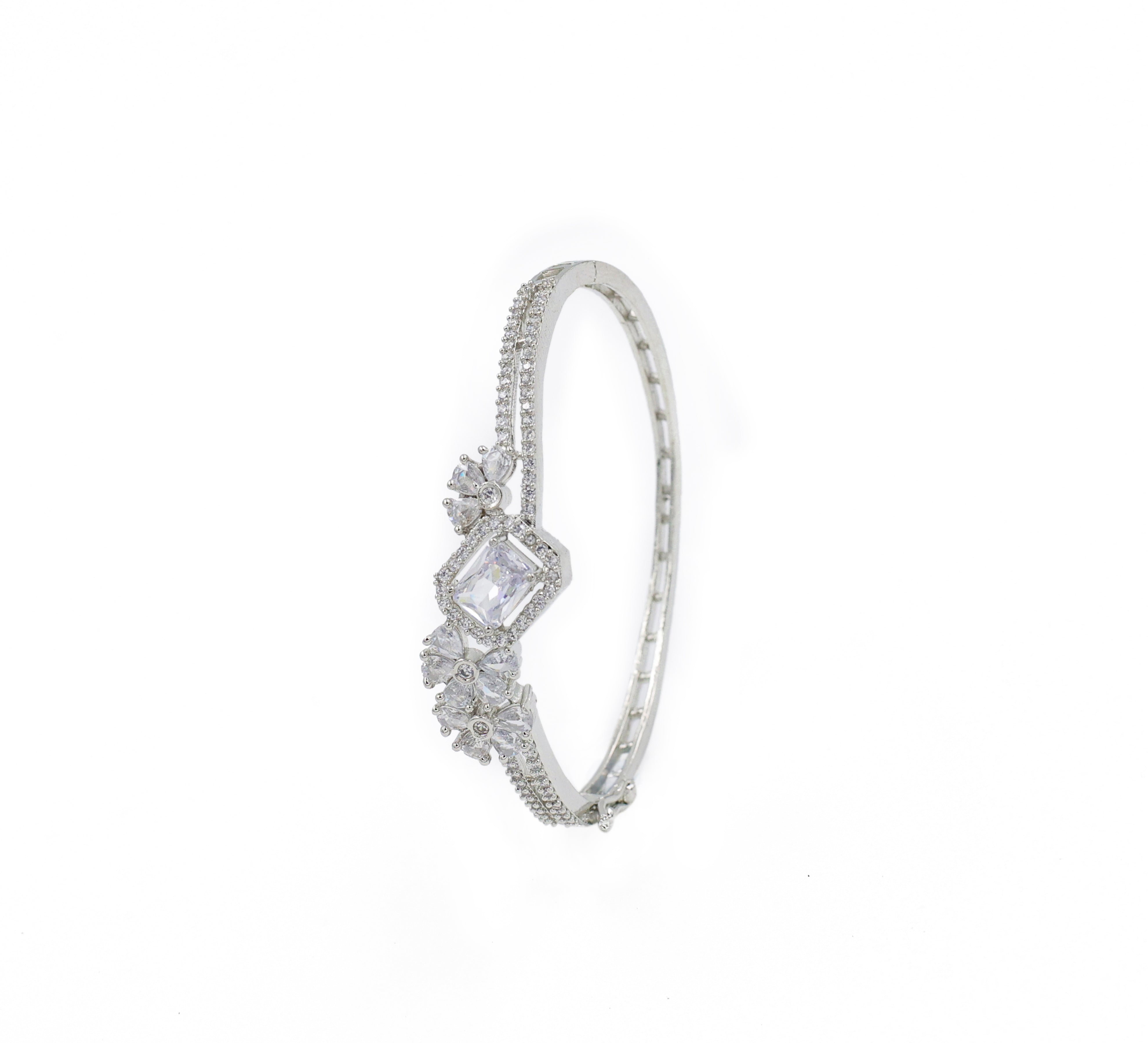 White Rhodium-Plated Bracelet - Adisha Jewels